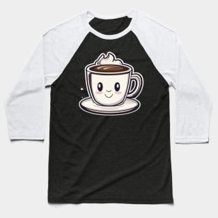 Happy cute coffee cup smiling Baseball T-Shirt